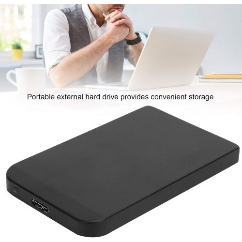  Dilwe YD0004 USB to 3.0 2.5 Inch Portable Mobile Hard Drive, 80G 120G 250G 320G 500G 1TB 2TB Universal External Hard Drive for Computer Monitors and Laptop, Black(1TB)