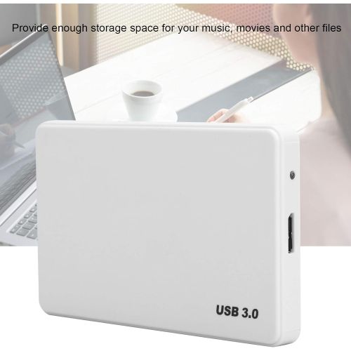  Dilwe YD0002 USB to 3.0 2.5 Inch Portable Mobile Hard Drive, 80G 120G 250G 320G 500G 1TB 2TB Universal External Hard Drive for Computer Monitors and Laptop, White(1TB)
