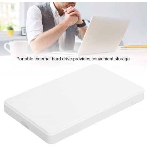  Dilwe YD0002 USB to 3.0 2.5 Inch Portable Mobile Hard Drive, 80G 120G 250G 320G 500G 1TB 2TB Universal External Hard Drive for Computer Monitors and Laptop, White(1TB)