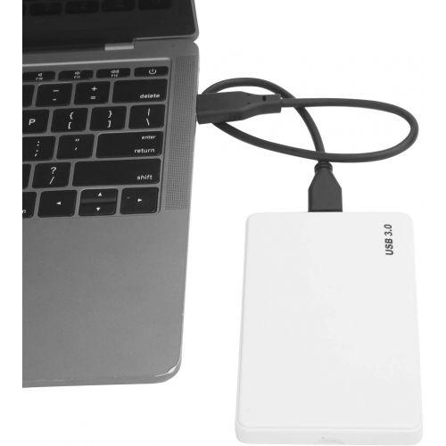  Dilwe YD0002 USB to 3.0 2.5 Inch Portable Mobile Hard Drive, 80G 120G 250G 320G 500G 1TB 2TB Universal External Hard Drive for Computer Monitors and Laptop, White(1TB)