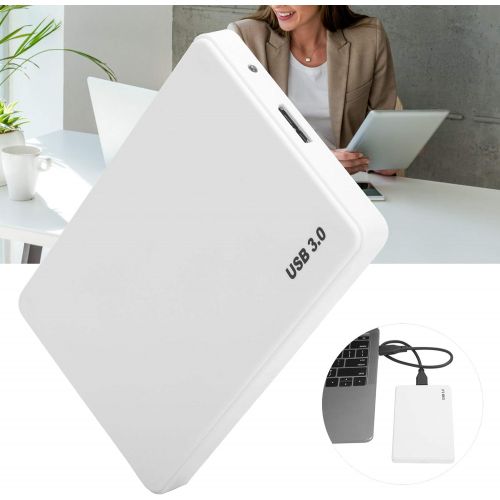  Dilwe YD0002 USB to 3.0 2.5 Inch Portable Mobile Hard Drive, 80G 120G 250G 320G 500G 1TB 2TB Universal External Hard Drive for Computer Monitors and Laptop, White(1TB)