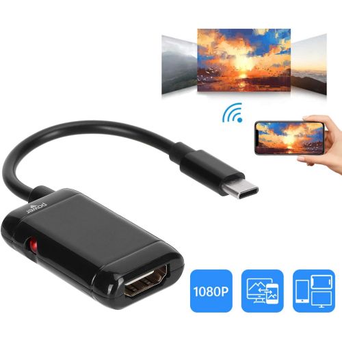  Dilwe USB C to HDMI Adapter, 1080P HDTV TV Cable Cord Converter, USB 3.1 USB C to HDMI Adapter Cable for Android Phone Tablet