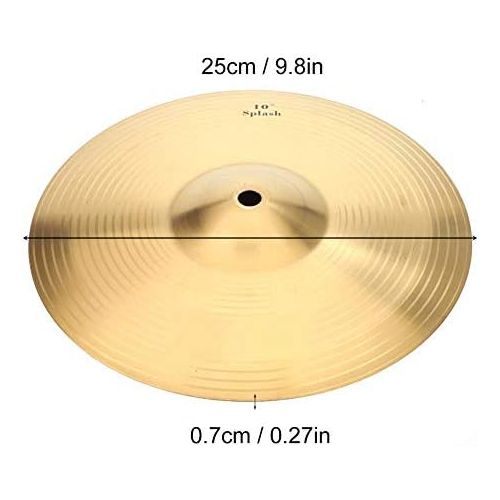  [아마존베스트]Dilwe Drum Cymbal Durable Brass 10 Inch Splash Cymbal Musical Instrument for Drum Set
