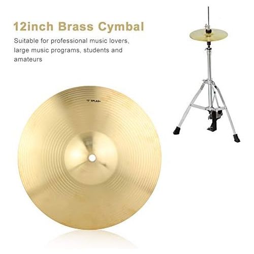  [아마존베스트]Dilwe Drum Cymbal 12-Inch Durable Brass Cymbal Musical Instrument Accessory for Drum Set