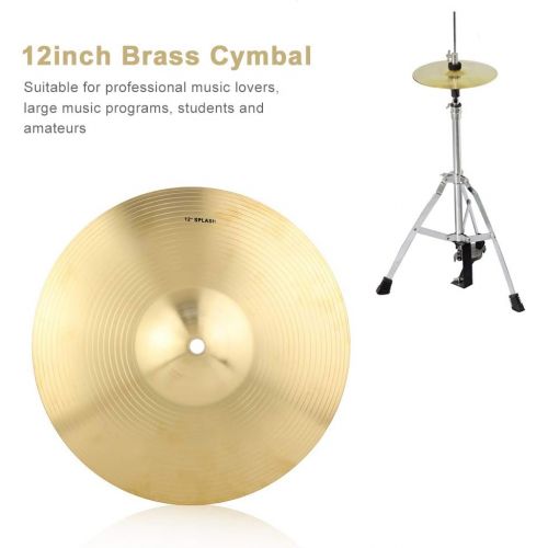  [아마존베스트]Dilwe Drum Cymbal 12-Inch Durable Brass Cymbal Musical Instrument Accessory for Drum Set