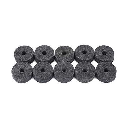  [아마존베스트]Dilwe Pack of 10Sink Flet Pad, Washers, Percussion Drum Felt Disc Pad, grey