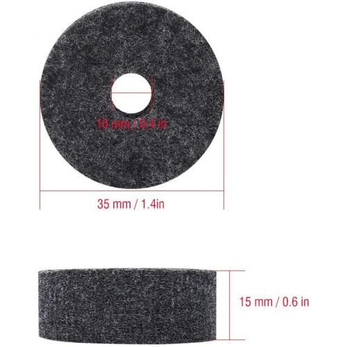  [아마존베스트]Dilwe Pack of 10Sink Flet Pad, Washers, Percussion Drum Felt Disc Pad, grey