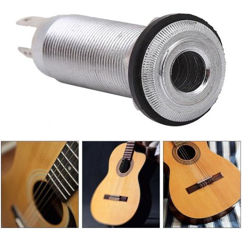  [아마존베스트]Dilwe Guitar Jack Plug Socket, 1/4Inch Thread Cylinder Output Jack Socket for Electric Bass