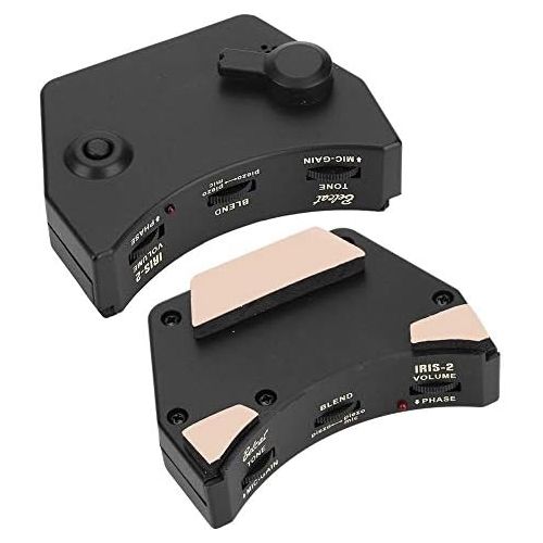  [아마존베스트]Dilwe Acoustic Guitar Preamp Pickup Guitar Soundhole Preamp with Bridge Transducer Piezo Cable Pickup Resonance Box Mic (Black)