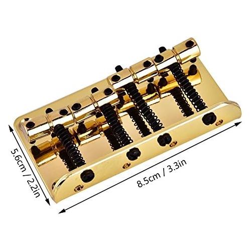  [아마존베스트]Dilwe 4 String Bass Guitar Bridge Metal Guitar Bridge Parts for Electric Bass