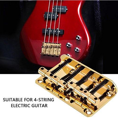  [아마존베스트]Dilwe 4 String Bass Guitar Bridge Metal Guitar Bridge Parts for Electric Bass