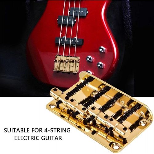  [아마존베스트]Dilwe 4 String Bass Guitar Bridge Metal Guitar Bridge Parts for Electric Bass