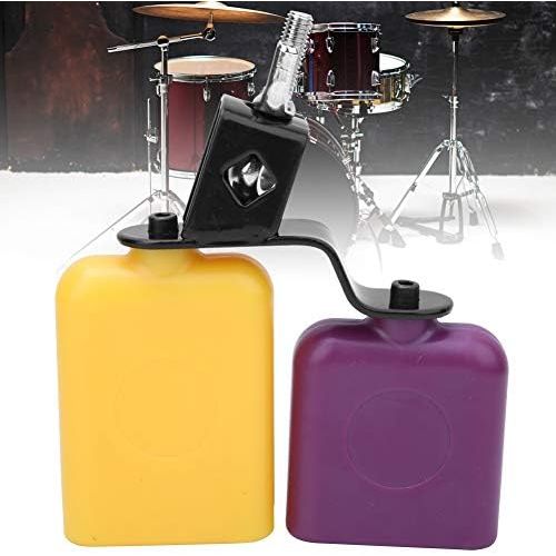  [아마존베스트]Dilwe Cow Bell, ABS Square Woodfish, Cow Bell High & Low Pitch Cattle Percussion Instrument, Yellow & Purple