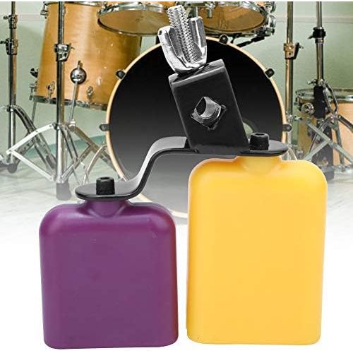  [아마존베스트]Dilwe Cow Bell, ABS Square Woodfish, Cow Bell High & Low Pitch Cattle Percussion Instrument, Yellow & Purple