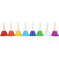 [아마존베스트]Dilwe Handbells Colourful 8 Note Metal Diatonic Hand Bell Set for Children Music Early Education Brain Development Game Playing