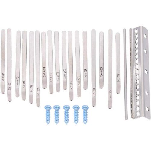  [아마존베스트]Dilwe Thumb Piano Keys Set Kit, Bridge Saddle and 17 Stainless Steel Buttons for Kalimba Thumb Piano DIY Parts