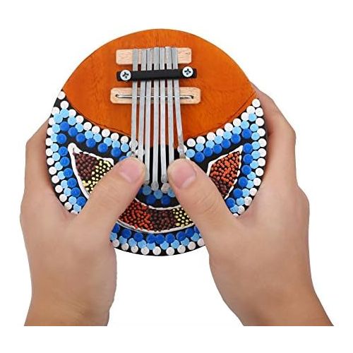  [아마존베스트]Dilwe Thumb Piano, 7Keys Coconut Shell Portable Thumb Piano Tuning Kalimba Mbira African Finger musical instrument for Kids Adults