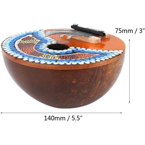  [아마존베스트]Dilwe Thumb Piano, 7Keys Coconut Shell Portable Thumb Piano Tuning Kalimba Mbira African Finger musical instrument for Kids Adults