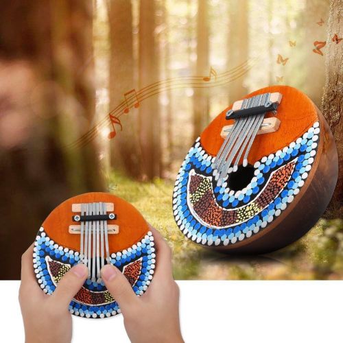  [아마존베스트]Dilwe Thumb Piano, 7Keys Coconut Shell Portable Thumb Piano Tuning Kalimba Mbira African Finger musical instrument for Kids Adults