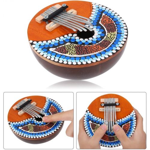  [아마존베스트]Dilwe Thumb Piano, 7Keys Coconut Shell Portable Thumb Piano Tuning Kalimba Mbira African Finger musical instrument for Kids Adults