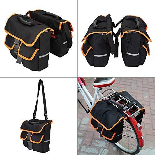  Dilwe Bike Tail Pouch, Quality Detachable Multifunction Road MTB Mountain Bike Bag Bicycle Pannier Rear Seat Trunk Bag with Carrying Handle and Shoulder Strap