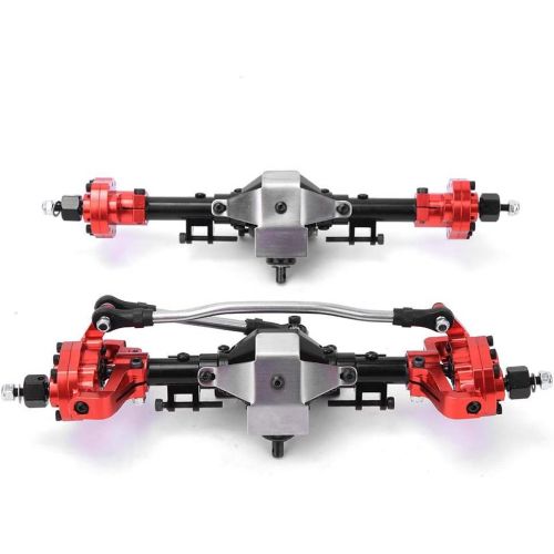  Dilwe Metal RC Front and Rear Axle Assembly Compatible with Axial SCX10 II 90046 90047 1/10 RC Car