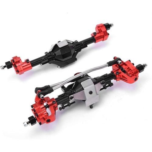  Dilwe Metal RC Front and Rear Axle Assembly Compatible with Axial SCX10 II 90046 90047 1/10 RC Car