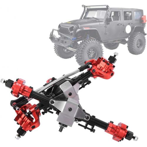  Dilwe Metal RC Front and Rear Axle Assembly Compatible with Axial SCX10 II 90046 90047 1/10 RC Car