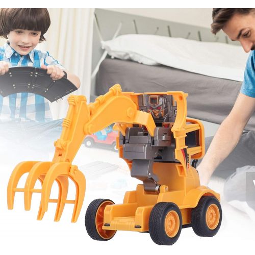  Dilwe Engineering Vehicle Model, ABS Plastic Baby Toys Inertial Collision Deformation Car Engineering Car Model Toy for Children Gift