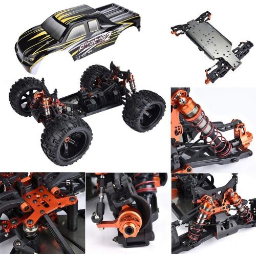  Dilwe Electric Truck Frame & Shell, 2.4GHz 4WD High Speed Brushless ESC 1/8 Scale Electric Car Frame & Shell DIY Kit RC Car Assembly Parts