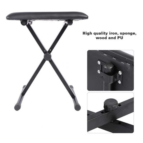  Dilwe Keyboard Piano Bench, Height Adjustable Keyboard Piano Bench Stool Folding Padded Portable Seat Chair