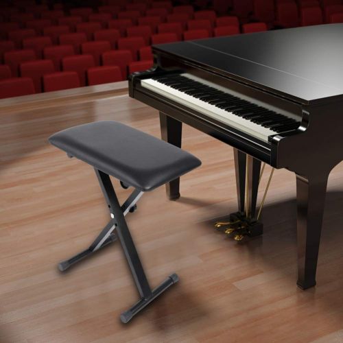  Dilwe Keyboard Piano Bench, Height Adjustable Keyboard Piano Bench Stool Folding Padded Portable Seat Chair