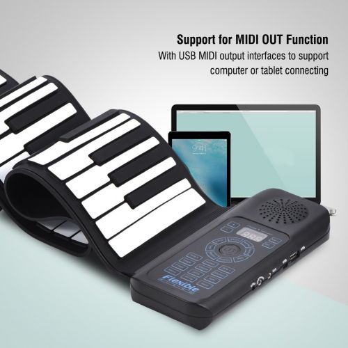  Dilwe Roll Up Piano, Portable 88 Keys Electronic Keyboard Rolling Up Rechargeable Piano
