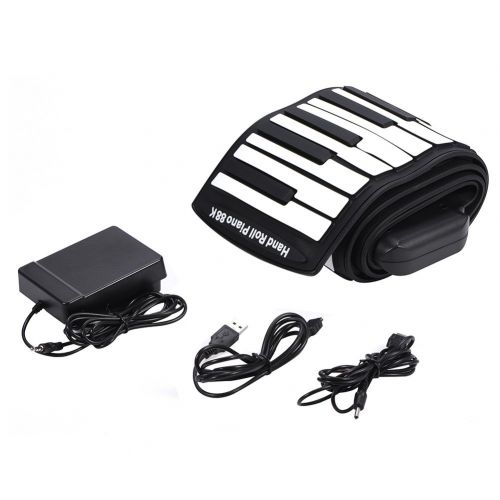  Dilwe Roll Up Piano, Portable 88 Keys Electronic Keyboard Rolling Up Rechargeable Piano