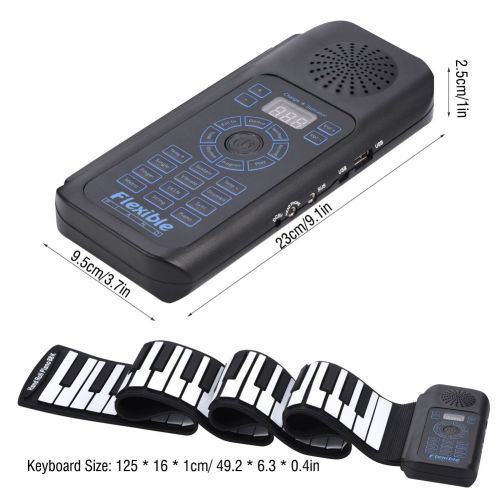  Dilwe Roll Up Piano, Portable 88 Keys Electronic Keyboard Rolling Up Rechargeable Piano