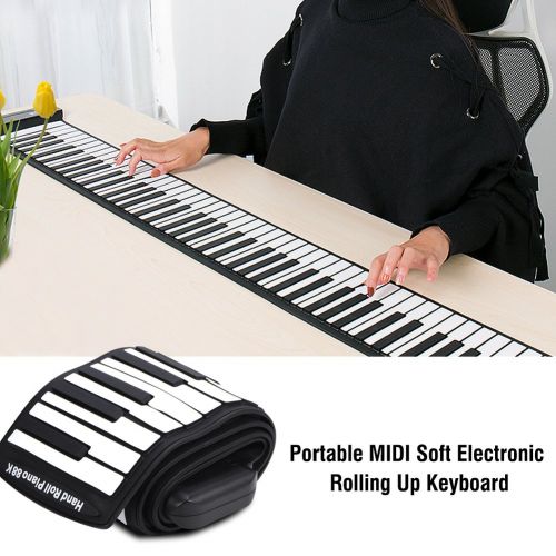  Dilwe Roll Up Piano, Portable 88 Keys Electronic Keyboard Rolling Up Rechargeable Piano