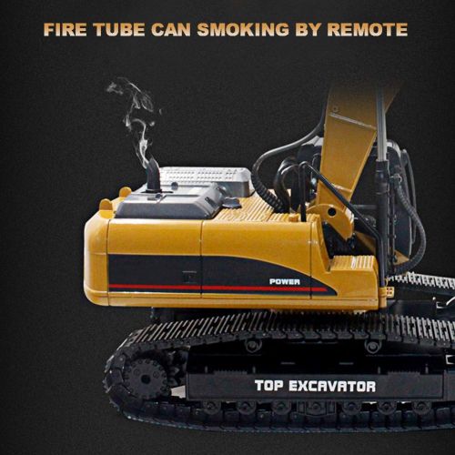  Dilwe Remote Control Excavator RC Engineering Vehicle, 2.4G 1:14 Scale 3 in 1 RC Electric Model Excavator Engineering Construction Vehicle Toy Car for Children Kids