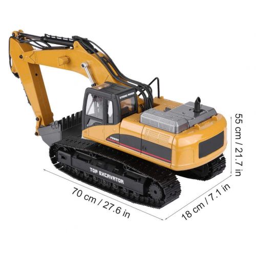  Dilwe Remote Control Excavator RC Engineering Vehicle, 2.4G 1:14 Scale 3 in 1 RC Electric Model Excavator Engineering Construction Vehicle Toy Car for Children Kids