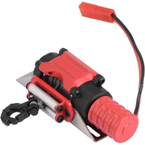 Dilwe RC Car Winch RC Model Vehicle 110 Scale Crawler Car Accessory Metal Winch with Remote Controller
