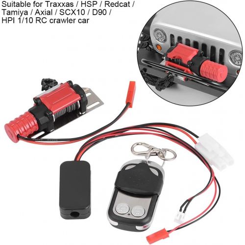  Dilwe RC Car Winch RC Model Vehicle 110 Scale Crawler Car Accessory Metal Winch with Remote Controller