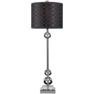Dimond Lighting Dimond D2161 10-Inch Width by 29-Inch Height Chamberlain Table Lamp in Chrome and Clear Crystal with Laser-cut Grey Faux Silk Shade and Grey Liner