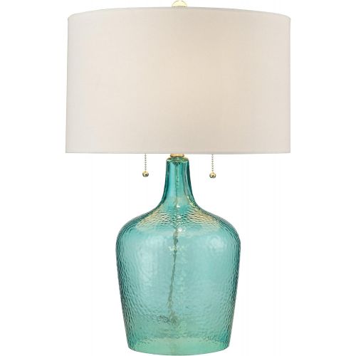  Dimond Lighting D2689 Hatteras Hammered Glass Table Lamp, Seabreeze Blue