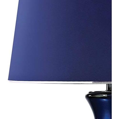  Dimond Lighting D2515 Glass Lamp, 17.5 x 17.5 x 33.5, Navy Blue