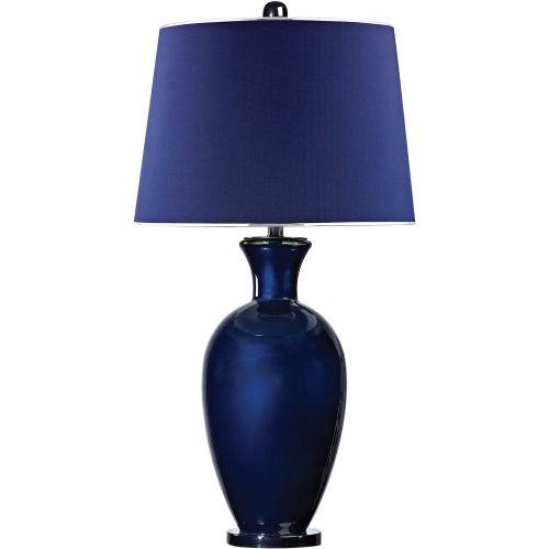  Dimond Lighting D2515 Glass Lamp, 17.5 x 17.5 x 33.5, Navy Blue