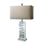 Dimond Lighting Dimond D1813 15-Inch Width by 23-Inch Height Avalon Table Lamp in Clear Crystal and Chrome with Pure White Faux Silk Shade and Pure White Fabric Liner