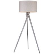Dimond Lighting D2961 Whistler - One Light Tripod Floor Lamp, Black Ash Finish with Light Grey Linen Shade