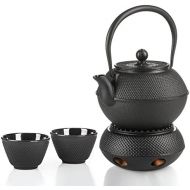 Dimono Traditionelles Tee-Set aus Gusseisen: Teekanne, Stoevchen und 2 Teebecher