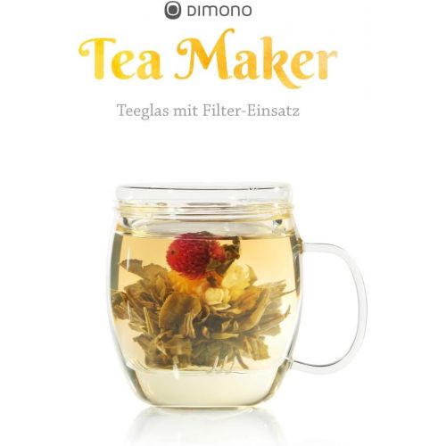  Dimono Teemaker Teebereiter Teezubereiter mit Filtereinsatz und Deckel Teekanne & Tasse