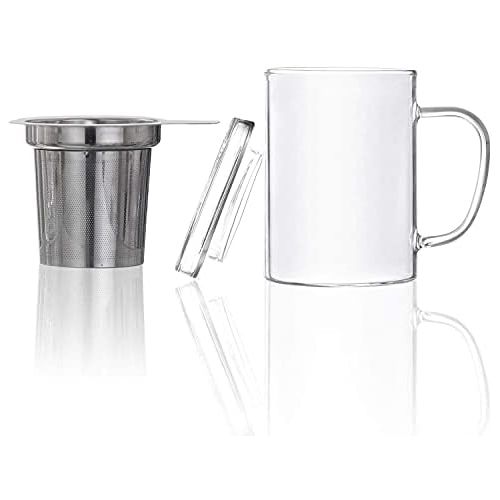  [아마존베스트]Dimono Tea Maker Dexlue with Tea Filter, Tea Strainer and Lid - Tea Maker & Tea Cup in One - 16 oz