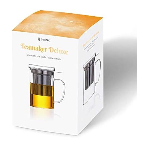  [아마존베스트]Dimono Tea Maker Dexlue with Tea Filter, Tea Strainer and Lid - Tea Maker & Tea Cup in One - 16 oz